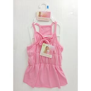 Paris Hilton Pet Apparel Pink Dog Cat Summer Dress Smocked Tie-Back Size M